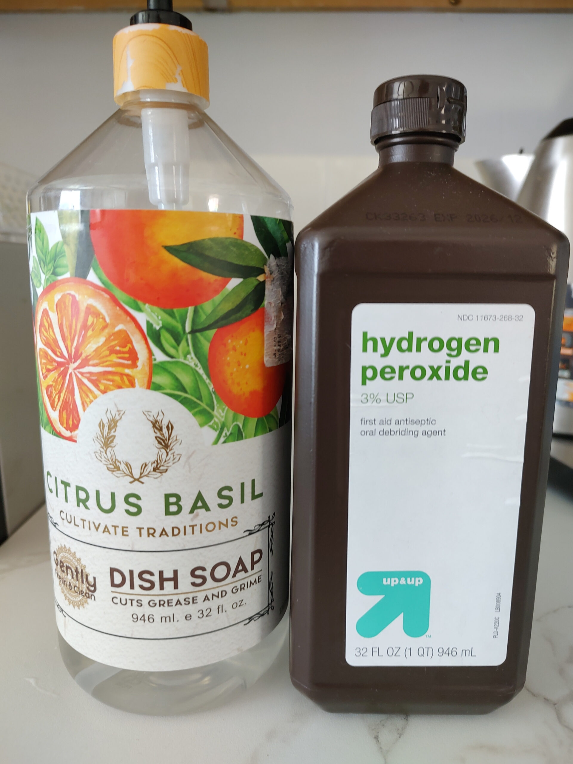 Dishsoap and Hydrogen Peroxide